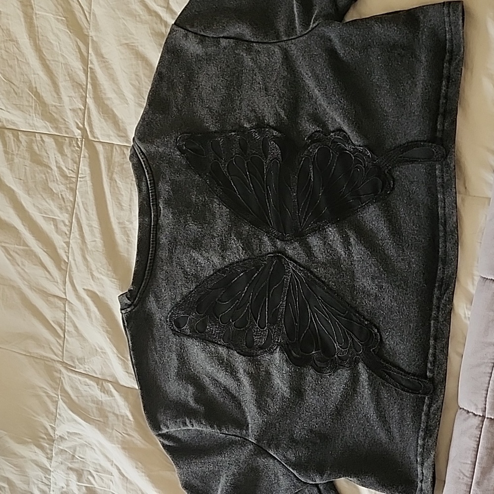 Crop top with butterfly on back